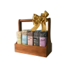 Teak-wood-gift-basket กระเช้าของขวัญไม้สัก ข้าวกล้อง ออร์แกนิค บ้านไร่ต้นฝัน